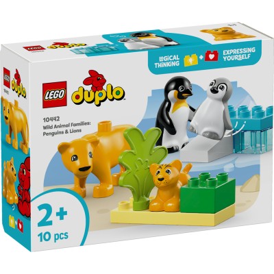 LEGO® DUPLO® Town Laukinių gyvūnų šeimos: pingvinai ir liūtai Vaizduotę žadinantis žaislas 10442