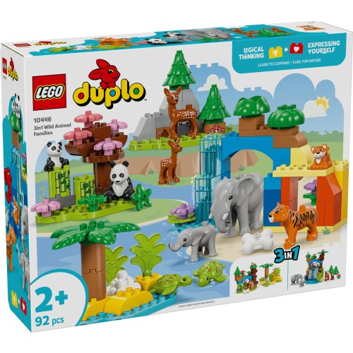 LEGO® DUPLO® Town Laukinių gyvūnų šeimos „trys viename“ Mokomasis žaislas 10446