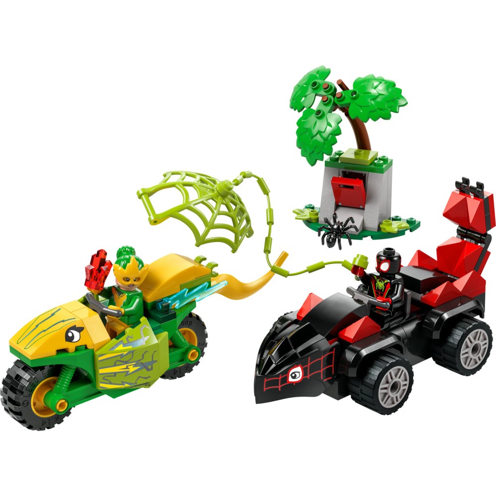 LEGO® Marvel Spidey And His Amazing Friends Suktukas ir Elektro dinozauro formos transporto priemonės gaudynės 11198