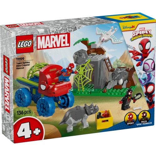 LEGO® Marvel Spidey And His Amazing Friends Gelbėjimas su Voriuko komandos dinozauro formos visureigiu 11199