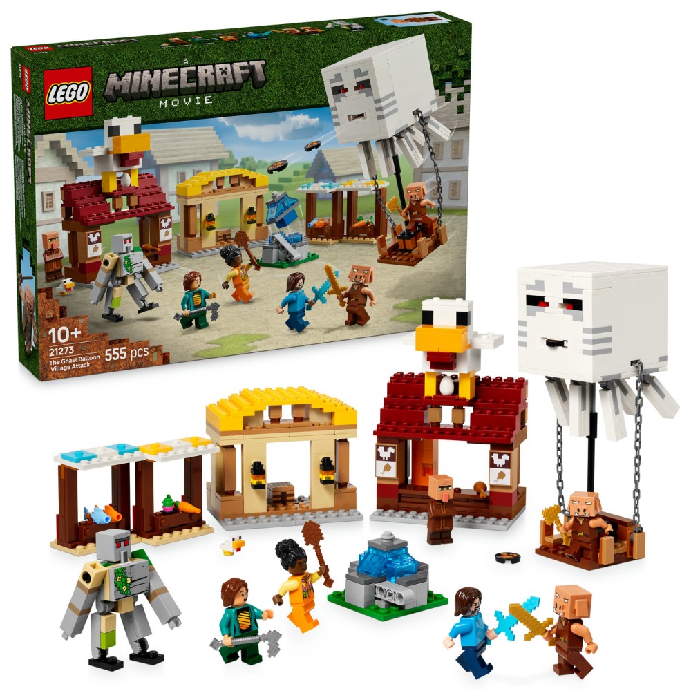 LEGO® Minecraft® Gastas balionas ir kaimo užpuolimas 21273