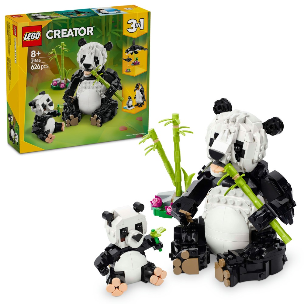 LEGO® Creator „trys viename“ laukiniai gyvūnai: pandų šeima 31165