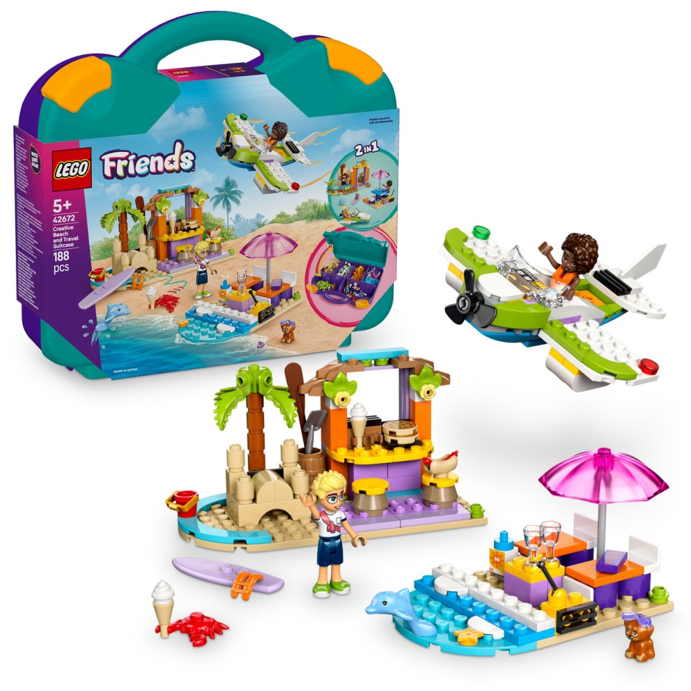 LEGO® Friends Kūrybiškas paplūdimio ir kelionių lagaminas 42672