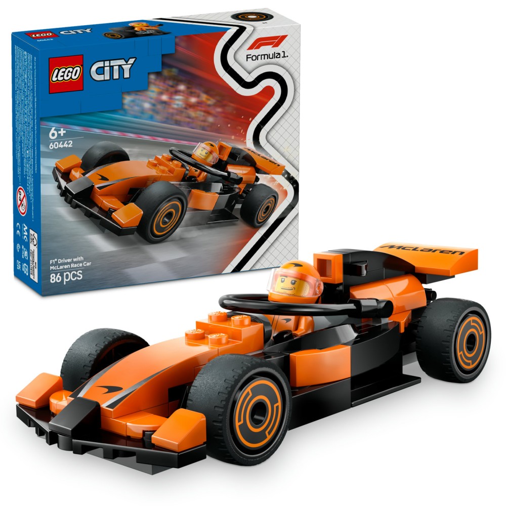 LEGO® City F1® vairuotojas su McLaren lenktyniniu automobiliu 60442