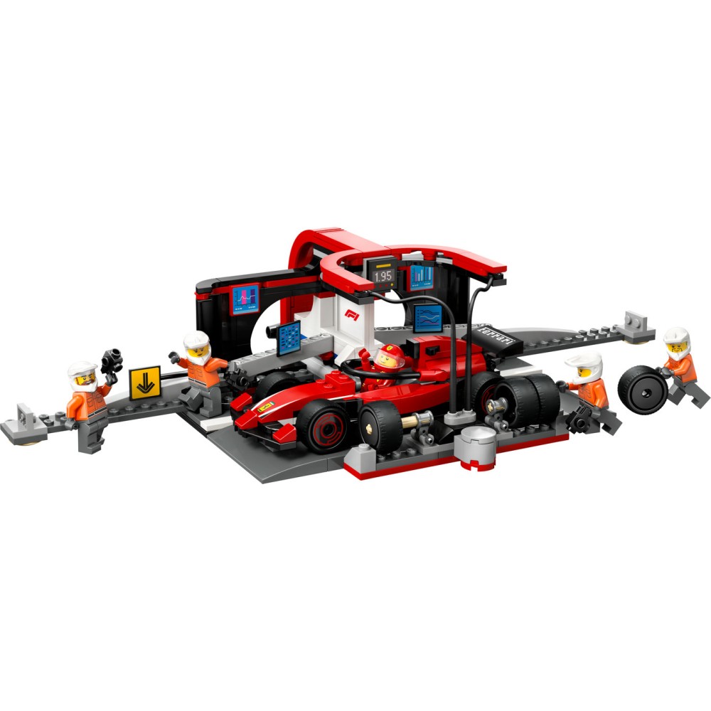 LEGO® City F1® remonto punktas, mechanikai ir Ferrari automobilis 60443