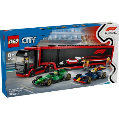 LEGO® City F1® sunkvežimis su RB20 ir AMR24 F1® automobiliais Vilkikas