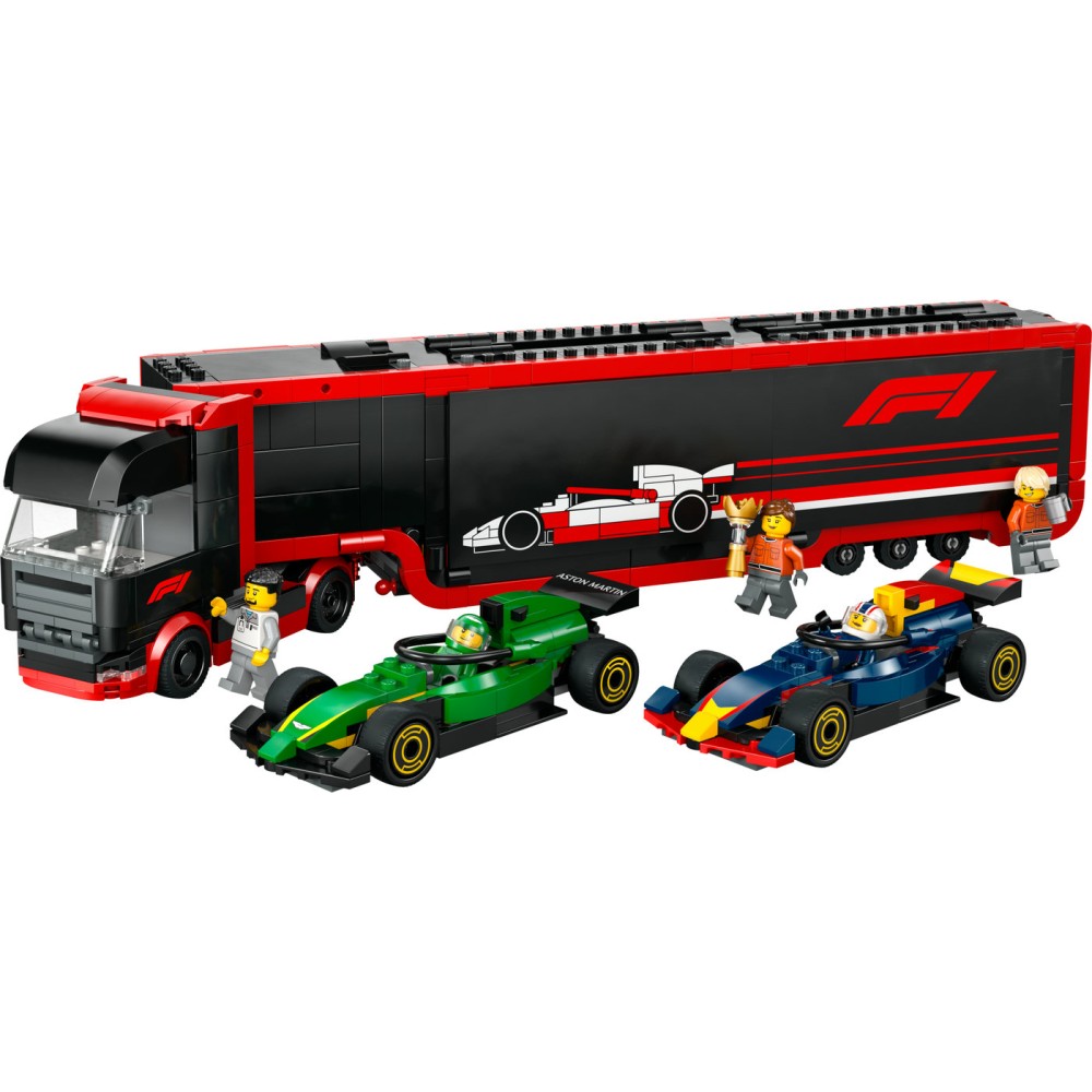 LEGO® City F1® sunkvežimis su RB20 ir AMR24 F1® automobiliais Vilkikas