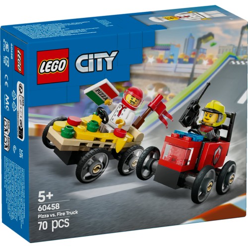 LEGO® City Picų išvežiojimo ir ugniagesių lenktyninių automobilių pakuotė 60458