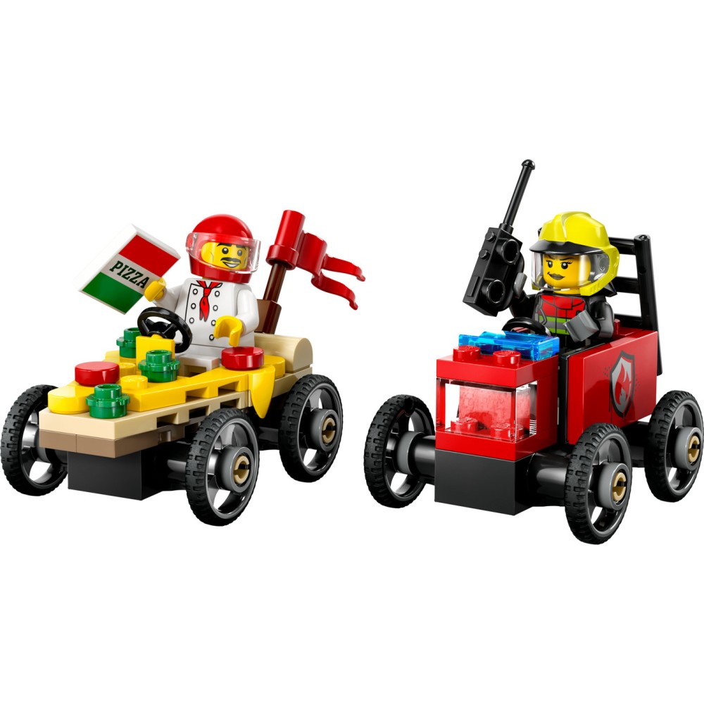 LEGO® City Picų išvežiojimo ir ugniagesių lenktyninių automobilių pakuotė 60458