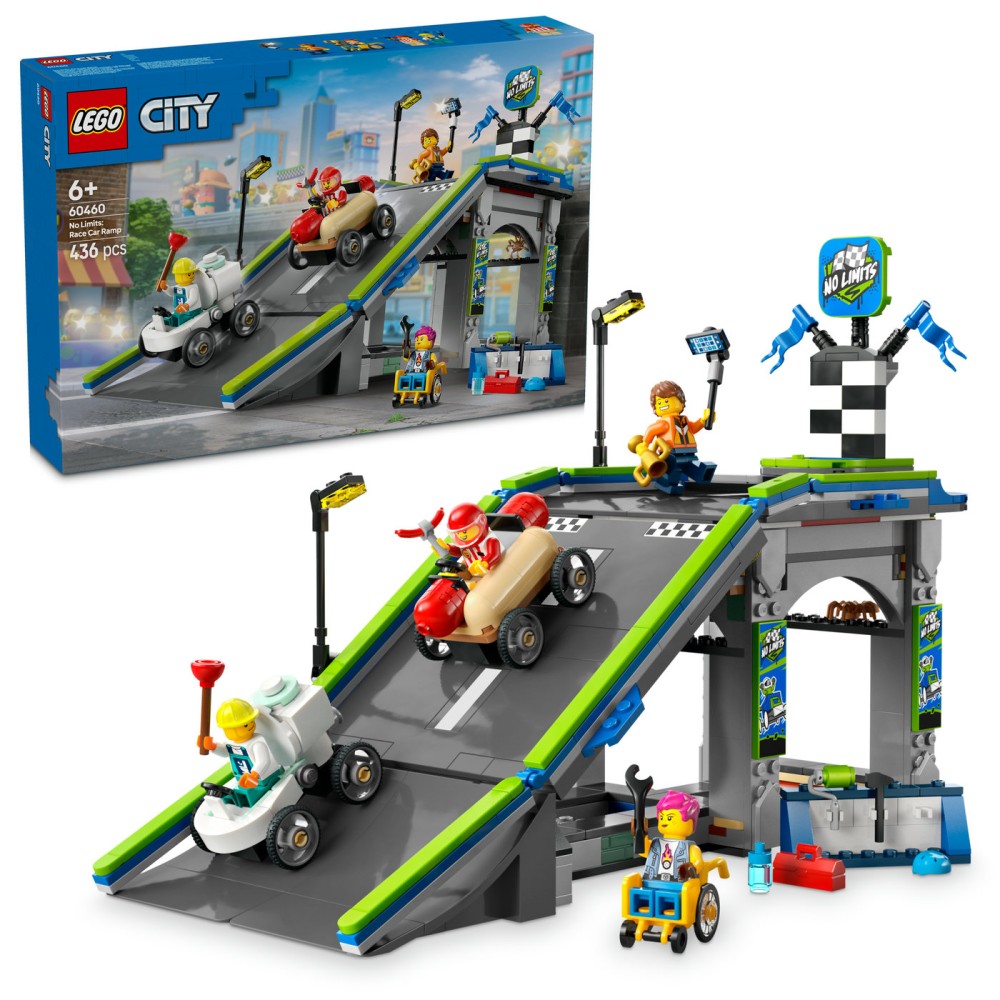 LEGO® City Be ribų: lenktyninių automobilių rampų trasa 60460