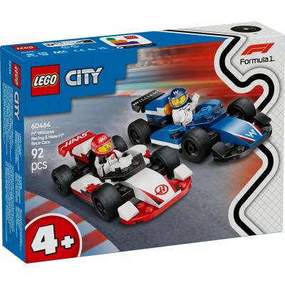 LEGO® City F1® „Williams Racing“ ir „Haas“ F1® lenktyniniai automobiliai 60464