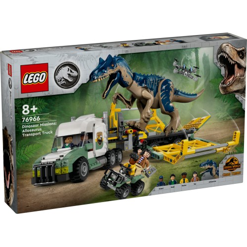 LEGO® Jurassic World Dinozaurų misijos: alozauro transportavimo sunkvežimis 76966