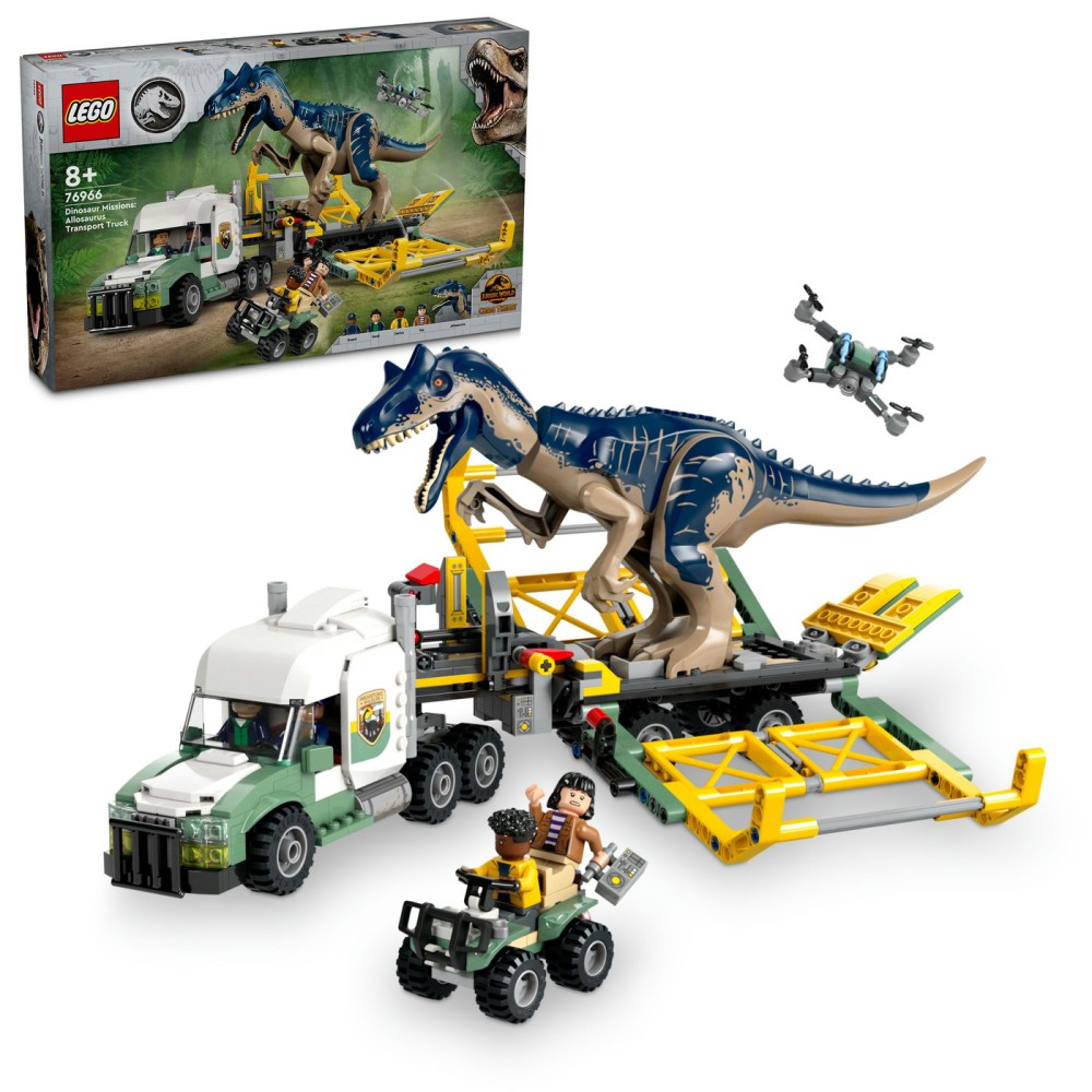 LEGO® Jurassic World Dinozaurų misijos: alozauro transportavimo sunkvežimis 76966