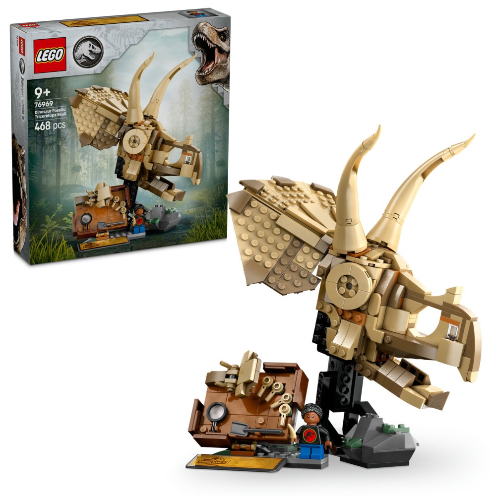 LEGO® Jurassic World Dinozaurų fosilijos: triceratopso kaukolė 76969