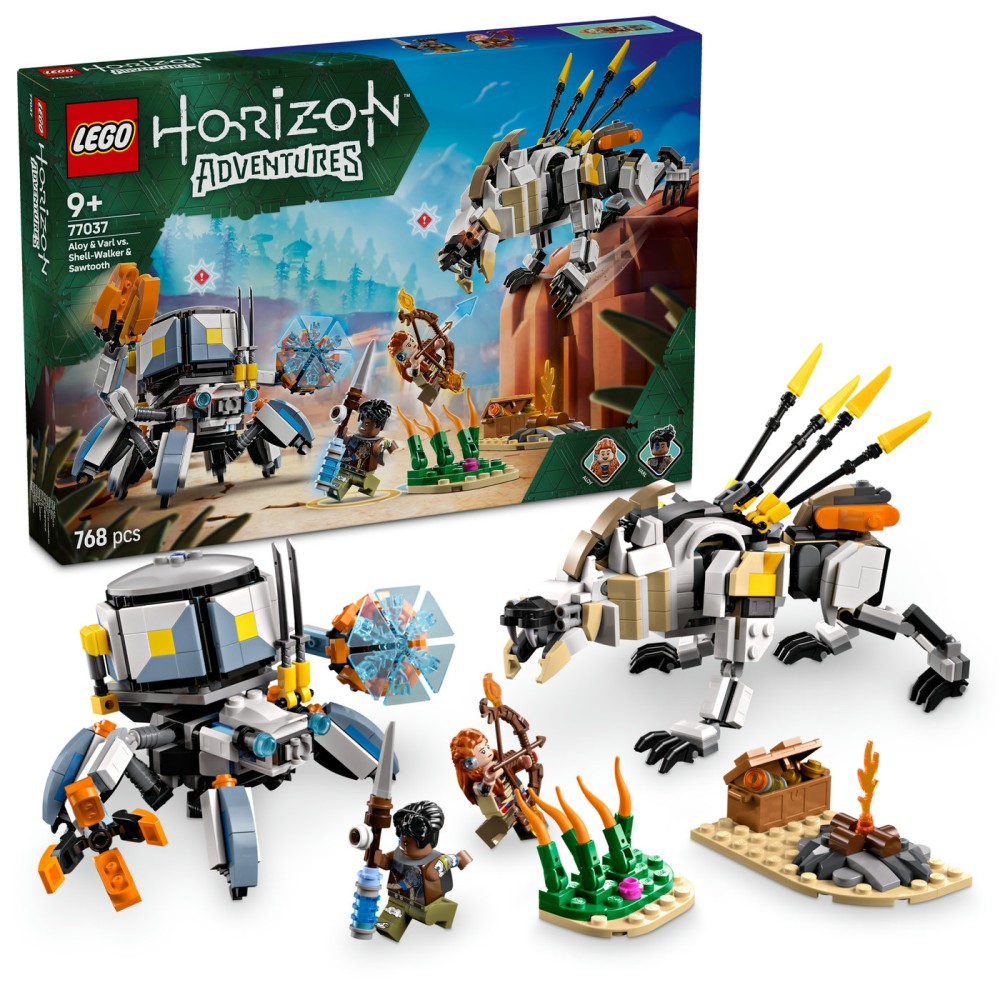 LEGO® Horizon Adventures™ Aloy ir Varl prieš Shell-Walker ir Sawtooth 77037