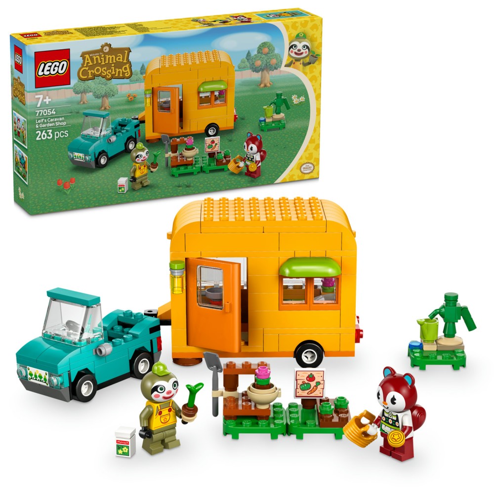 LEGO® Animal Crossing™ Leif furgonas ir sodo prekių parduotuvė Rinkinys 77054