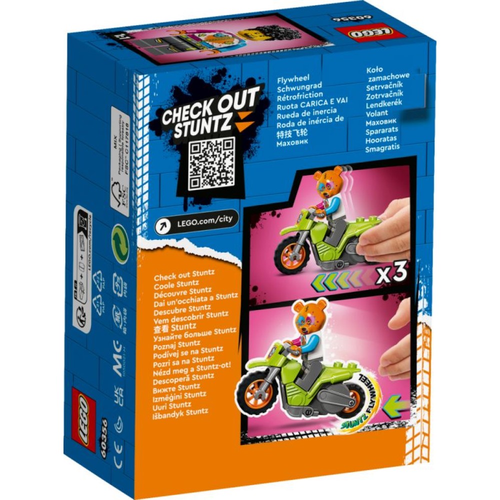 Meškino kaskadinis motociklas LEGO® City 60356