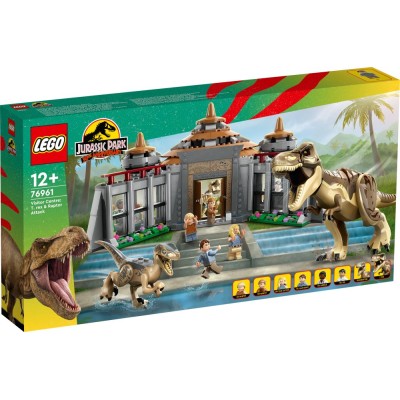 LEGO Jurassic Park Lankytojų centras Tiranozauro ir velociraptoriaus ataka 76961