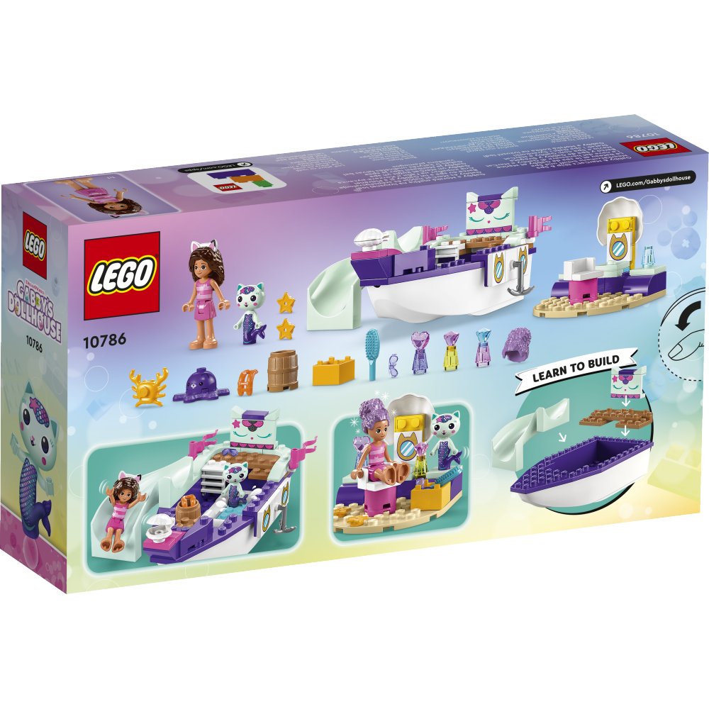 LEGO Gabby's Dollhouse Gabės ir katytės undinėlės laivas bei vandens pramogos 10786